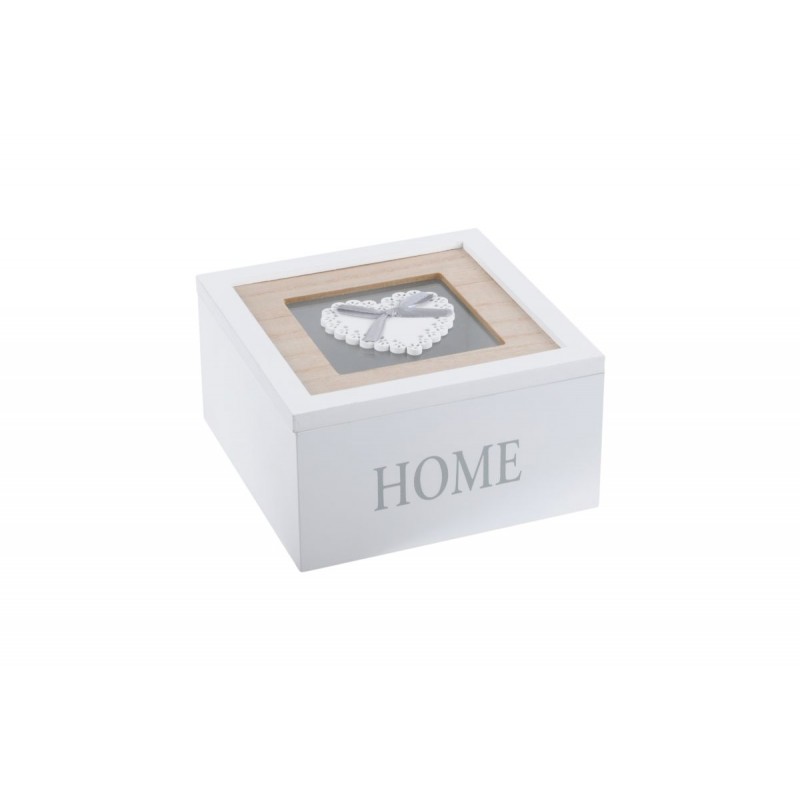 Cutie albă pentru bijuterii Home Charline 15x15x8 cm