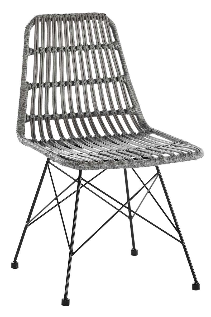 Set de 2 scaune de terasă Malaya plastic/metal, gri title=Set de 2 scaune de terasă Malaya plastic/metal, gri