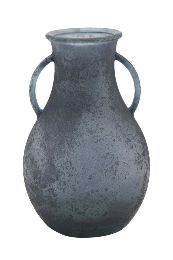 Vază decorativă Azzi, 32x20x20 cm, sticla, albastru