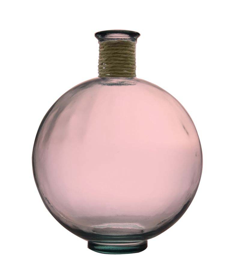 Vază decorativă Beatris, 44x34x34 cm, sticla, roz
