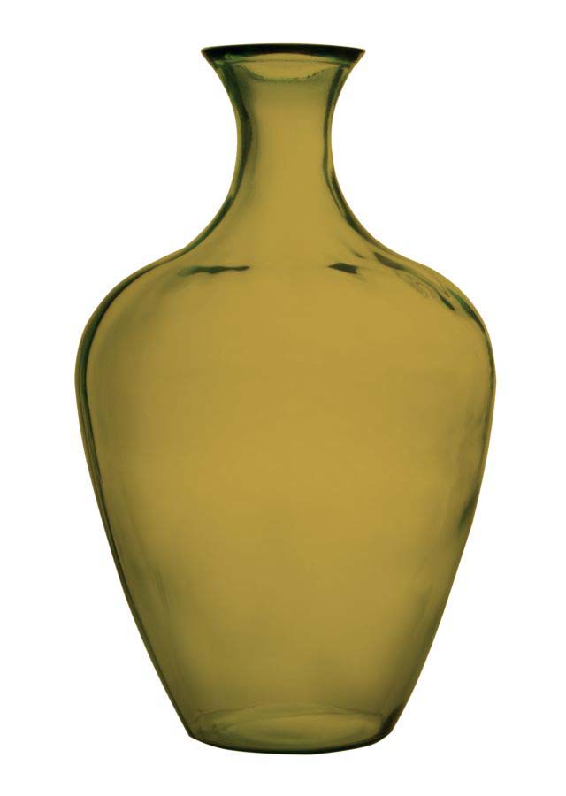 Vază decorativă Beckie, 65x40x40 cm, sticla, galben